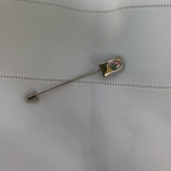Vtg Tie Pin with Abalone Inlay - Picture 1 of 10